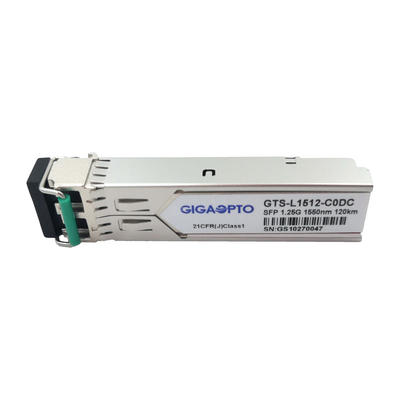 SFP 1.25G 1000BASE-EZX 1550nm 120km Bộ thu phát quang SMF Mô-đun LC DOM Song công
