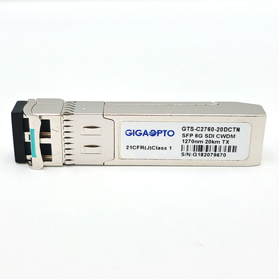 6G SDI SMPTE CWDM SFP 1270nm-1450nm 20km Mô-đun phát đơn SMF LC Non-MSA