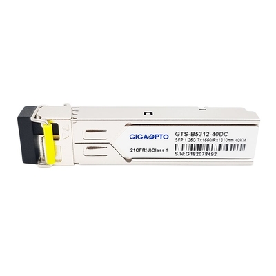 1000BASE BX 1.25G BiDi SFP Transceiver TX1550nm SFP 1.25G 1310nm 40km LC SMF DOM Module