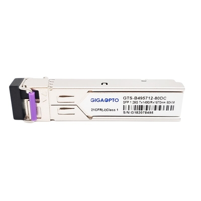 Mô-đun 1,25G BiDi SFP 1000BASE BX TX1490nm RX1570nm 80 km Mô-đun thu phát SMF DOM LC