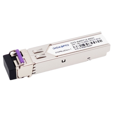 Mô-đun 1,25G BiDi SFP 1000BASE BX TX1490nm RX1570nm 80 km Mô-đun thu phát SMF DOM LC