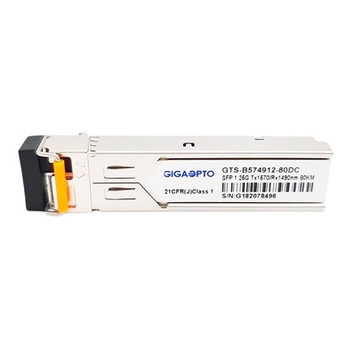 1000BASE BX 1.25G Bộ thu phát BiDi SFP TX1570nm RX1490nm 80km LC SMF DOM
