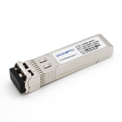 Có thể điều chỉnh được bước 10G DWDM băng tần C SFP + Bộ thu phát SMF 80 km 1563,86nm-1528,77nm LC DOM