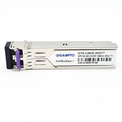 Bộ thu phát video SFP 3Gbps DVI CWDM Bộ phát đơn MSA 1270nm-1610nm 20km SMF LC DDM