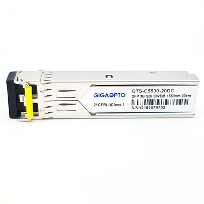 Mô-đun thu phát 3G SDI HD Video CWDM SFP 1270 ~ 1610nm Kênh 20KM LC DOM MSA Pin-Out