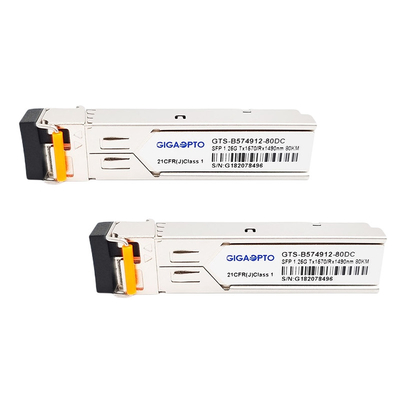 Bộ thu phát sợi quang Gigabit TX1570nm / RX1490nm 80km LC cho SMF GLC-BX80-D